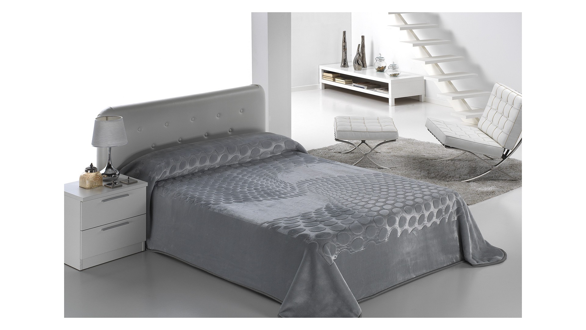 Manta con diseño en relieve SERENA 413 - 170x240cm - GRIS