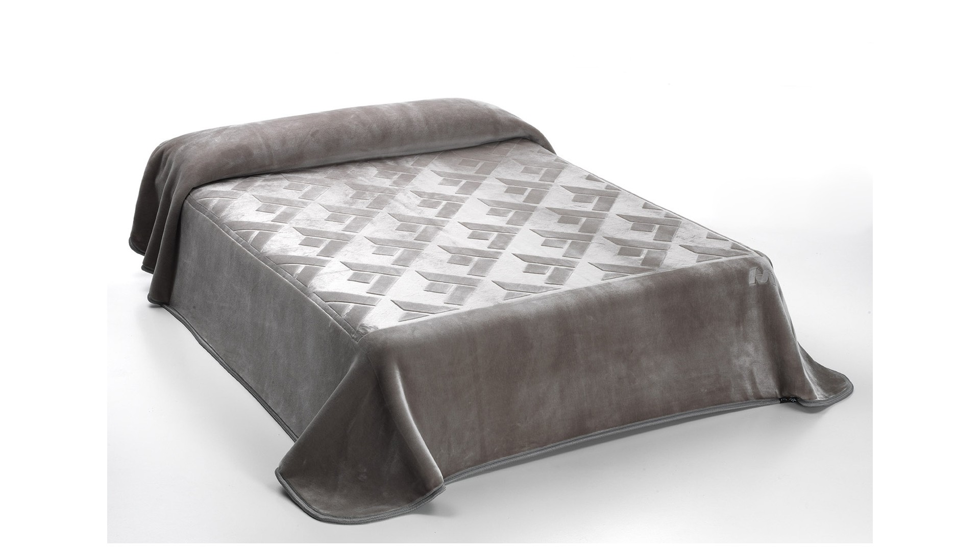 Manta con diseño en relieve SERENA H71 - 220x240cm - GRIS PERLA