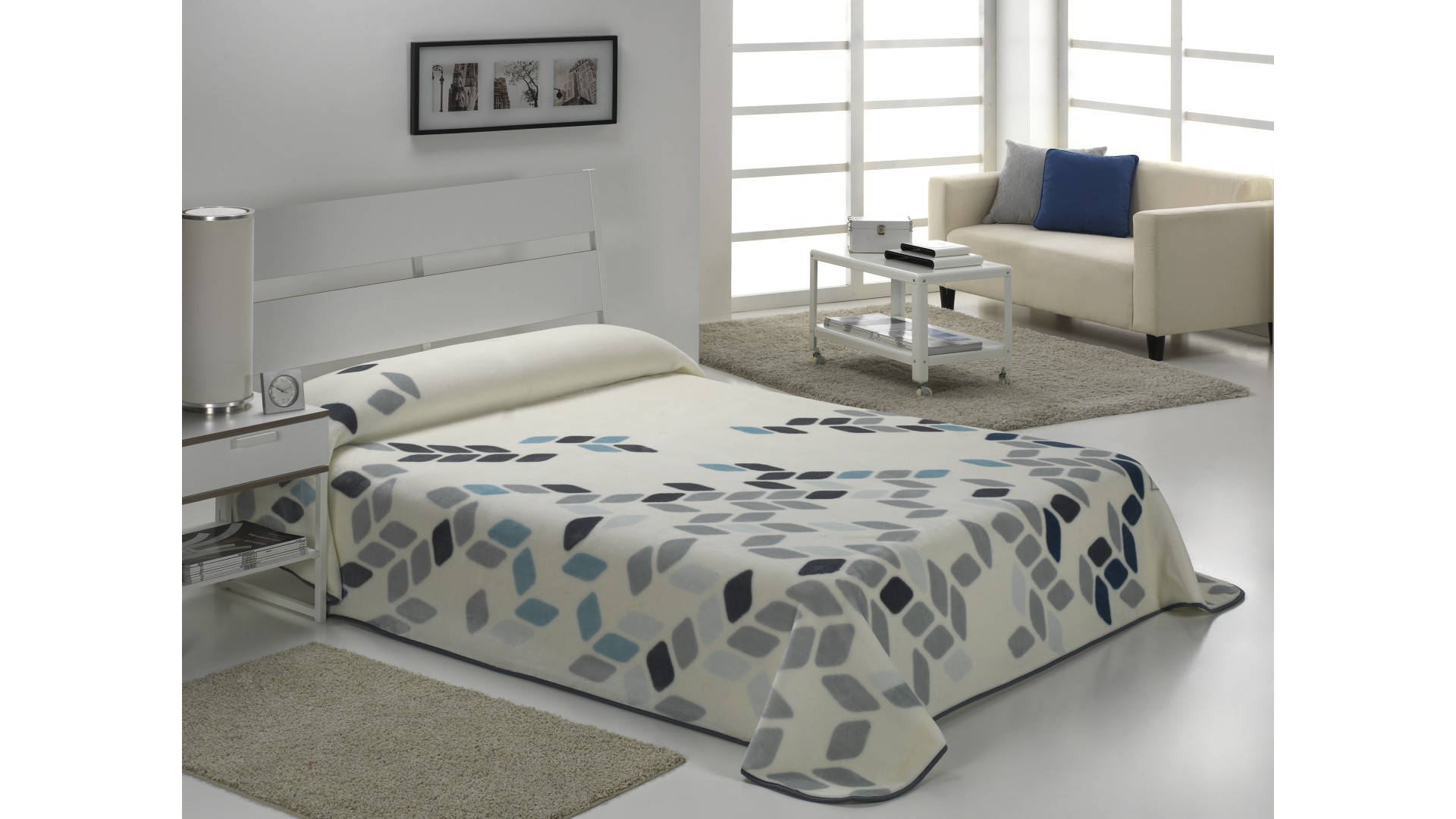 Manta para cama HARMONY B43 - 170x240cm - AZUL