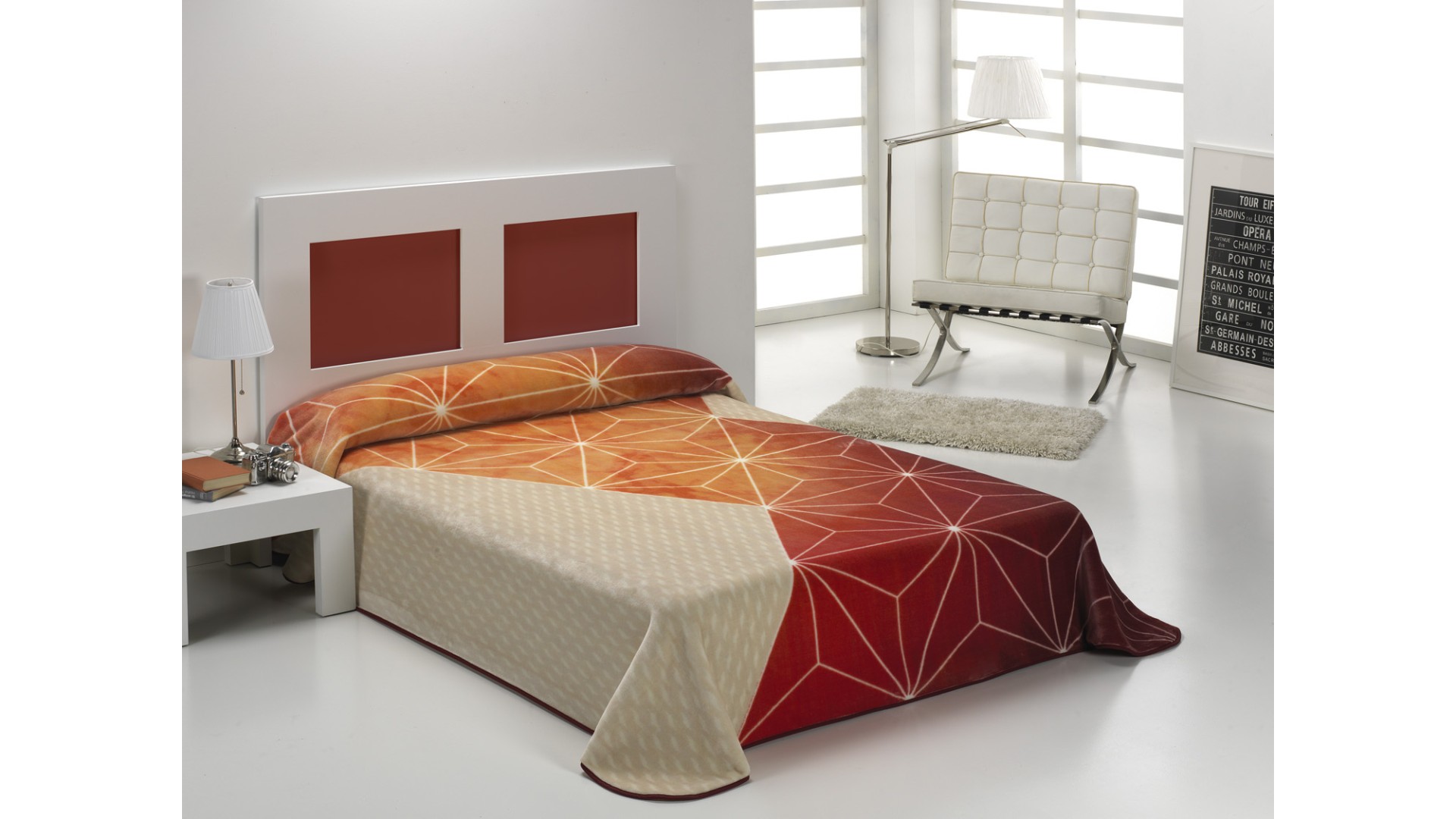 Manta para cama HARMONY B44 - 170x240cm - BURDEOS