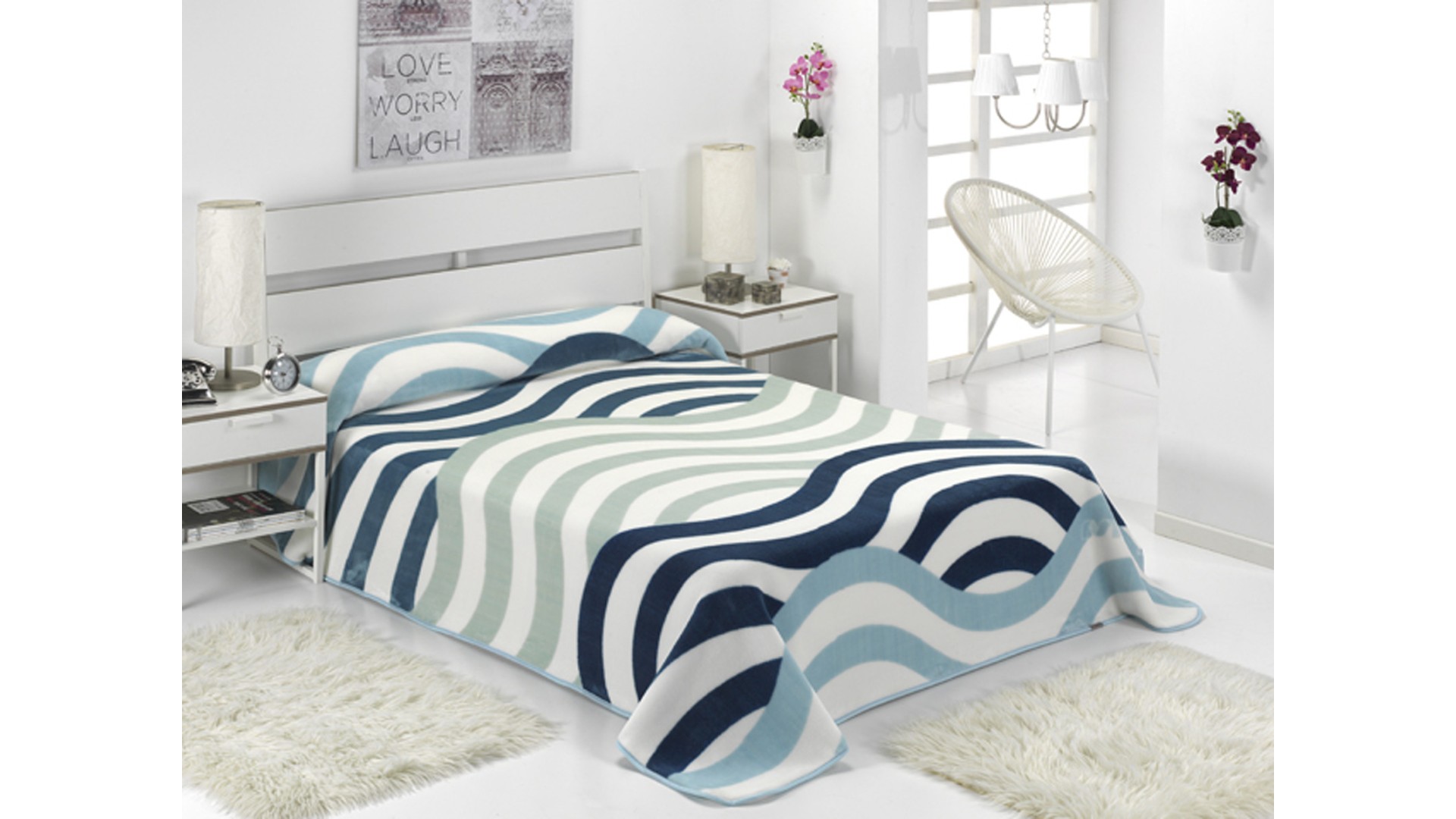 Manta para cama HARMONY E31 - 220x240cm - AZUL