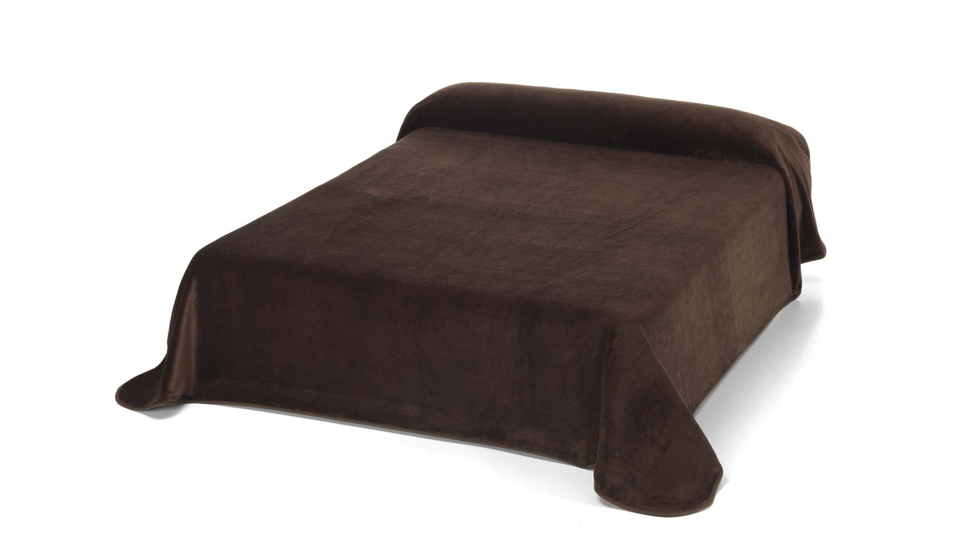 Manta lisa para cama MORA COLOR - 170x240cm - MARRON