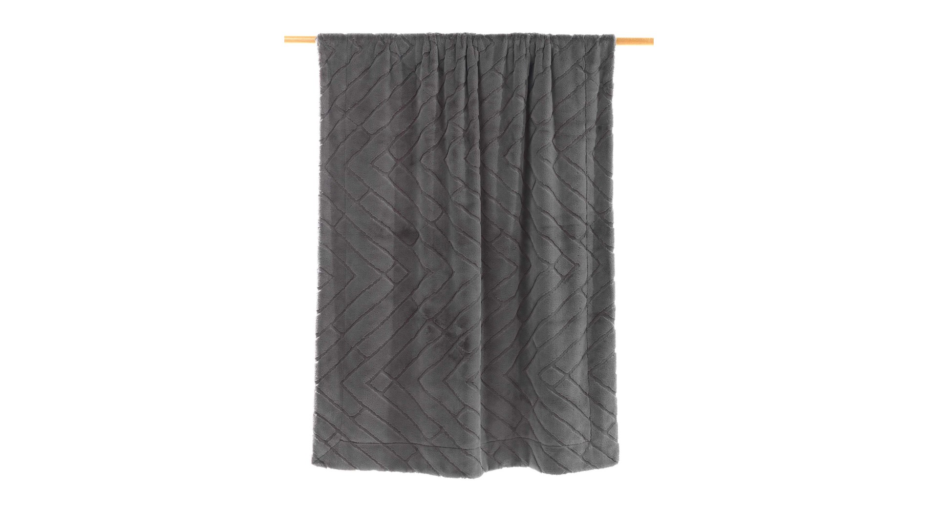 Manta para cama imitación piel KAPLAN - 230x250cm + (2) 50x75cm - Gris Oscuro