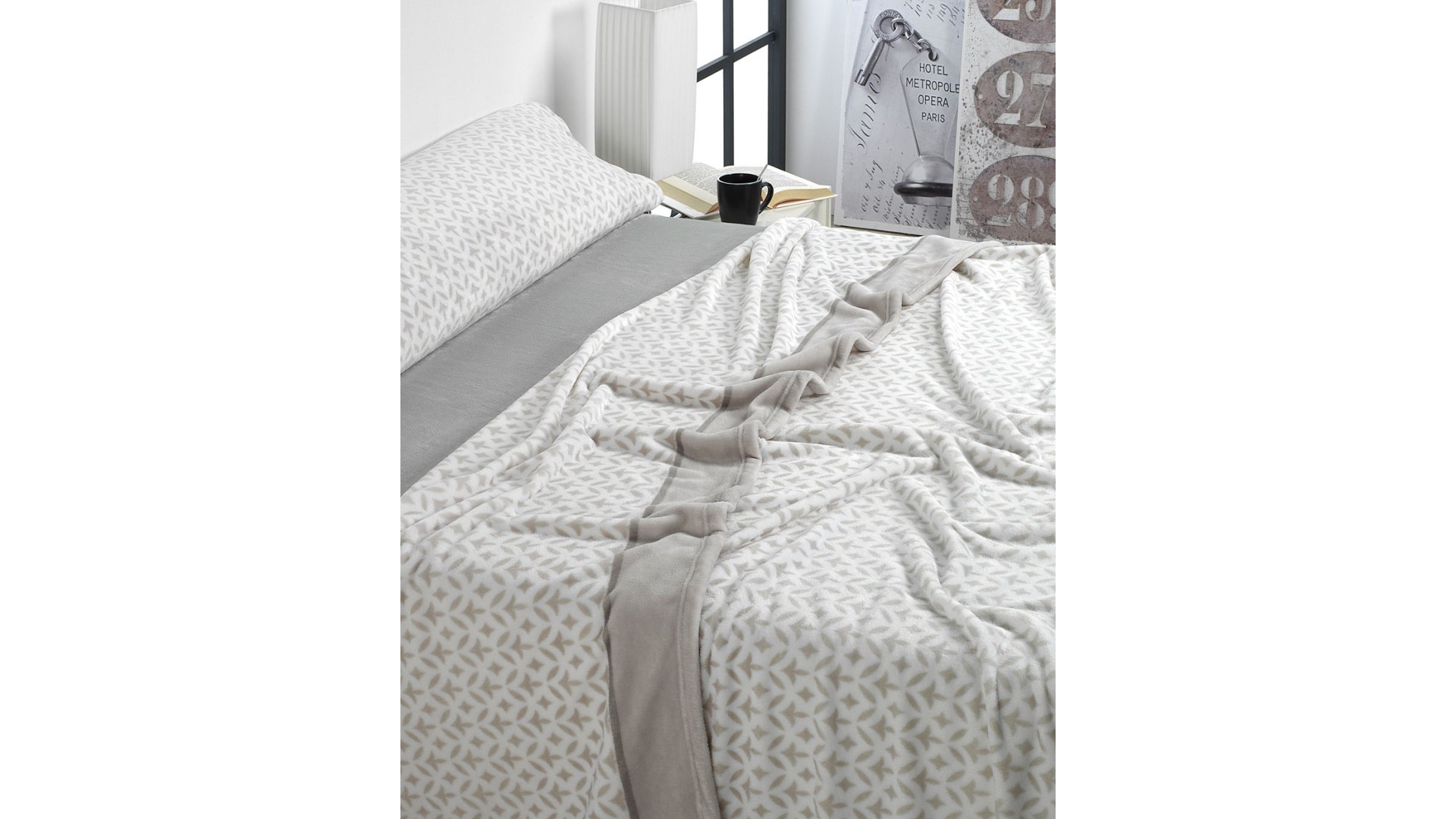 Sábana de Invierno Microcoral J71 - Cama de 90 - GRIS