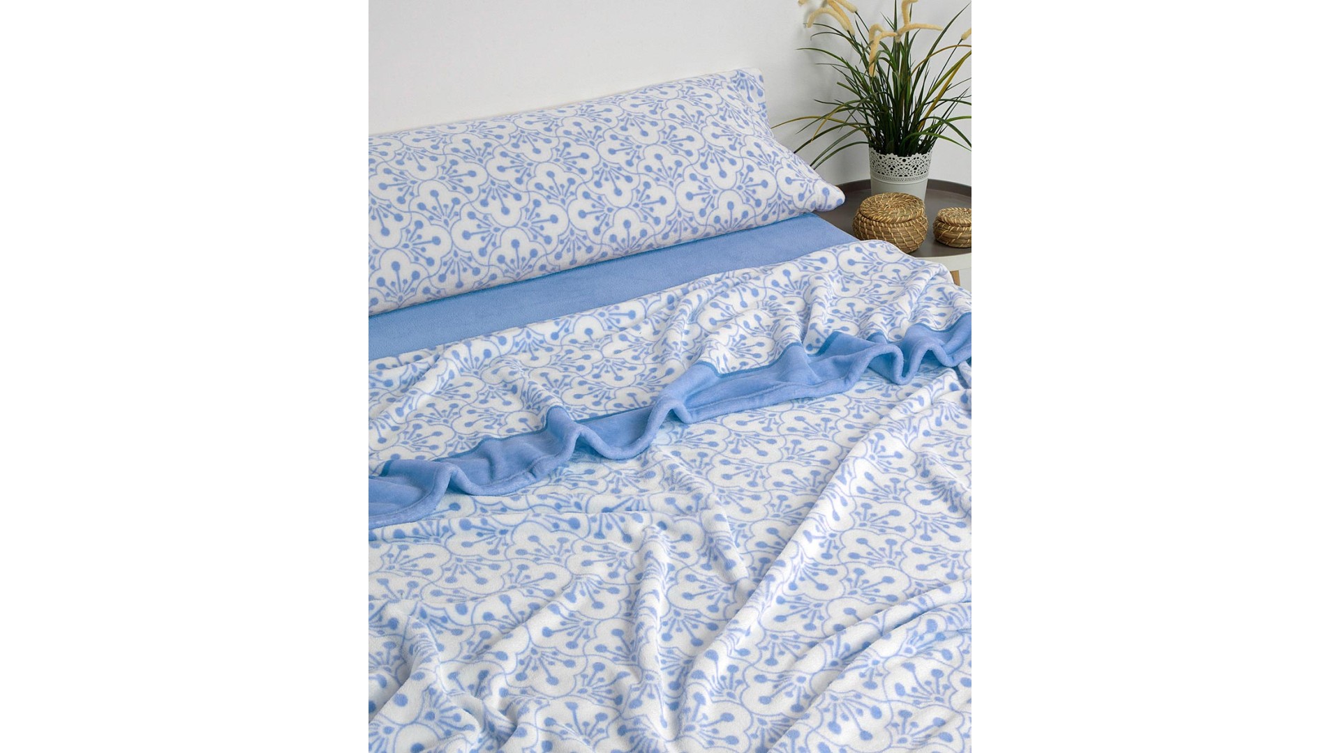 Sábana de Invierno Microcoral J72 - Cama de 90 - AZUL