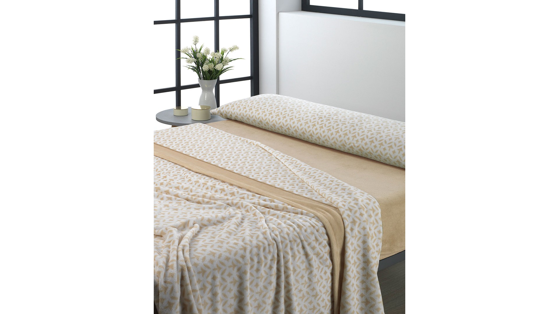 Sábana de Invierno Microcoral J71 - Cama de 105 - BEIGE